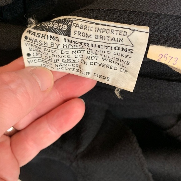 Edith Flagg Vintage Black Crimplene Dress - Picture 5 of 5